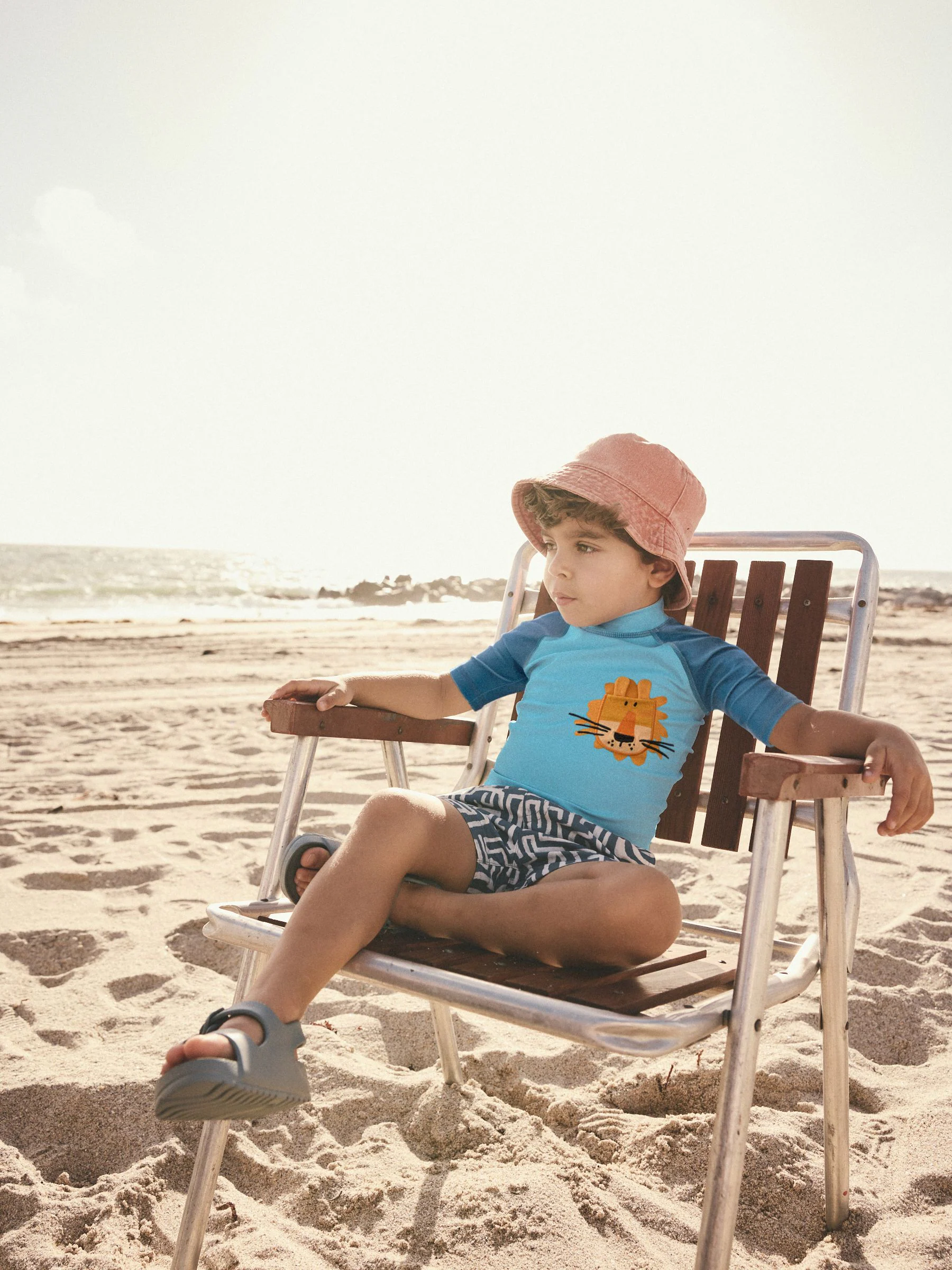 Blauw leeuw - Set van surfhemdje en shorts (3 mnd - 7 jr)