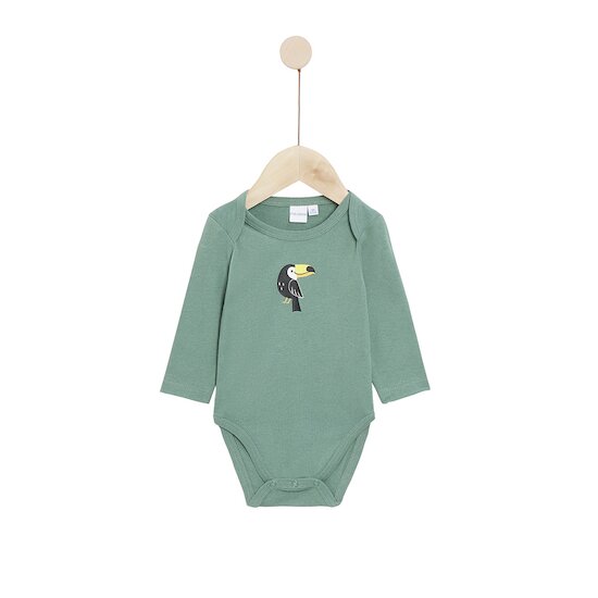 Lot 2 bodies manches longues en coton recyclé   Beige/Vert        de               P'tit bisou