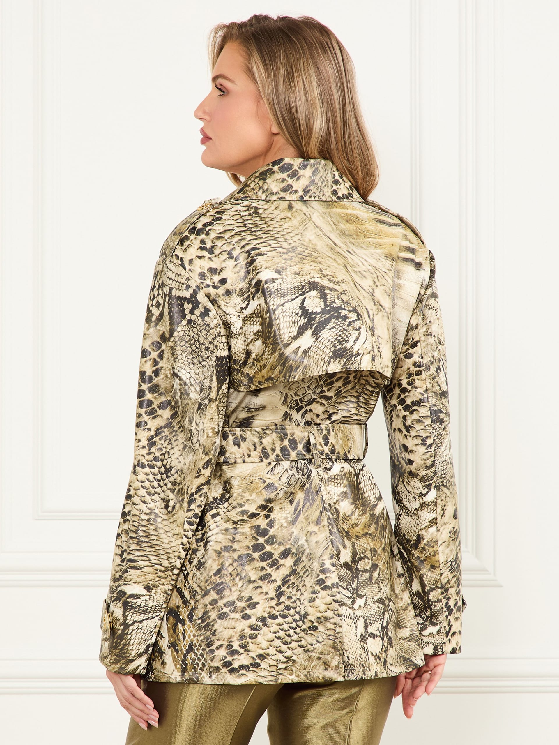 Trench coat curto estampado Natalie