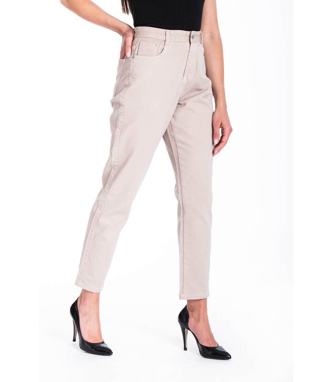 Jeans mom couleur NADIRA VERT