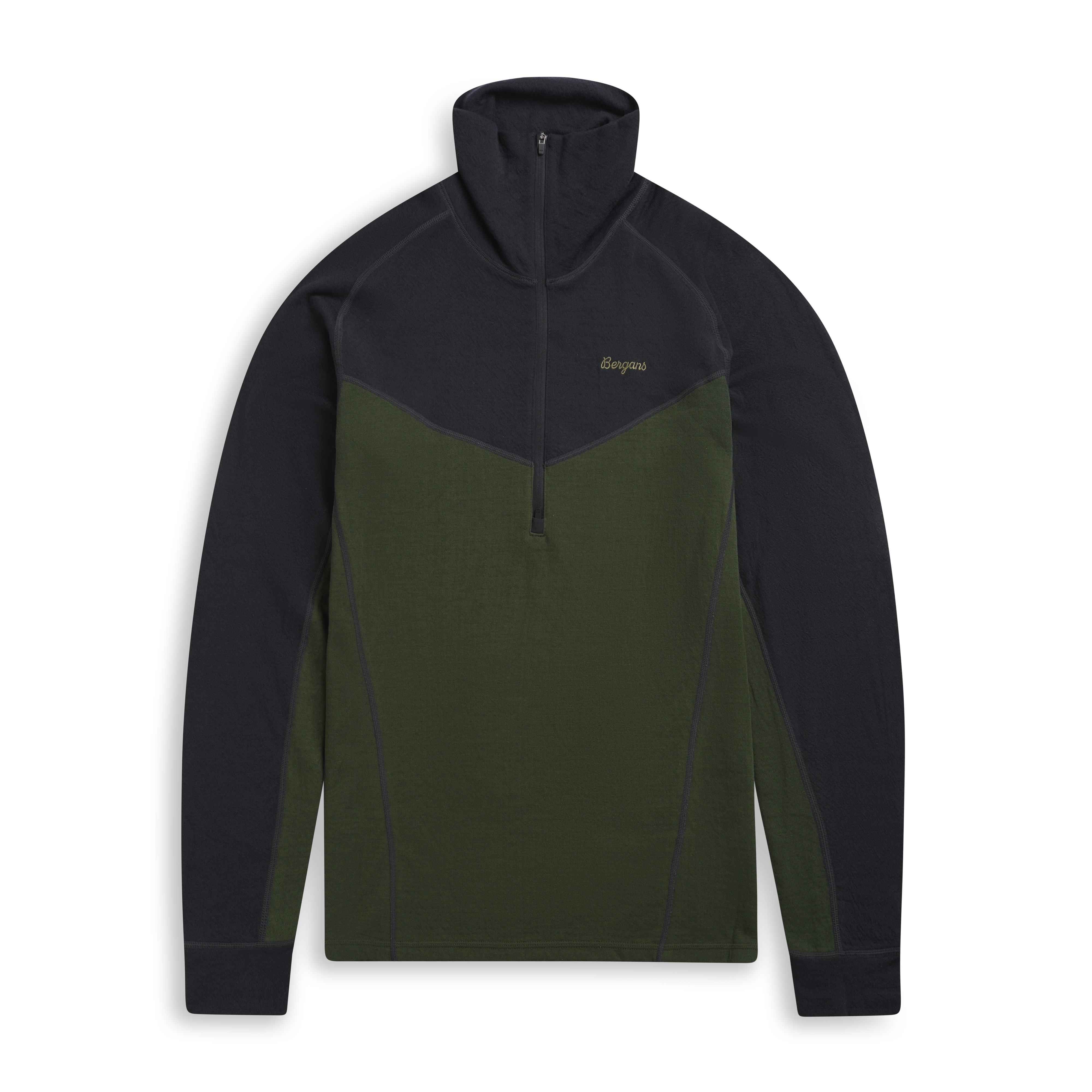 Inner:Dual Merino Half Zip Men Pine Forest / Dark Shadow Grey
