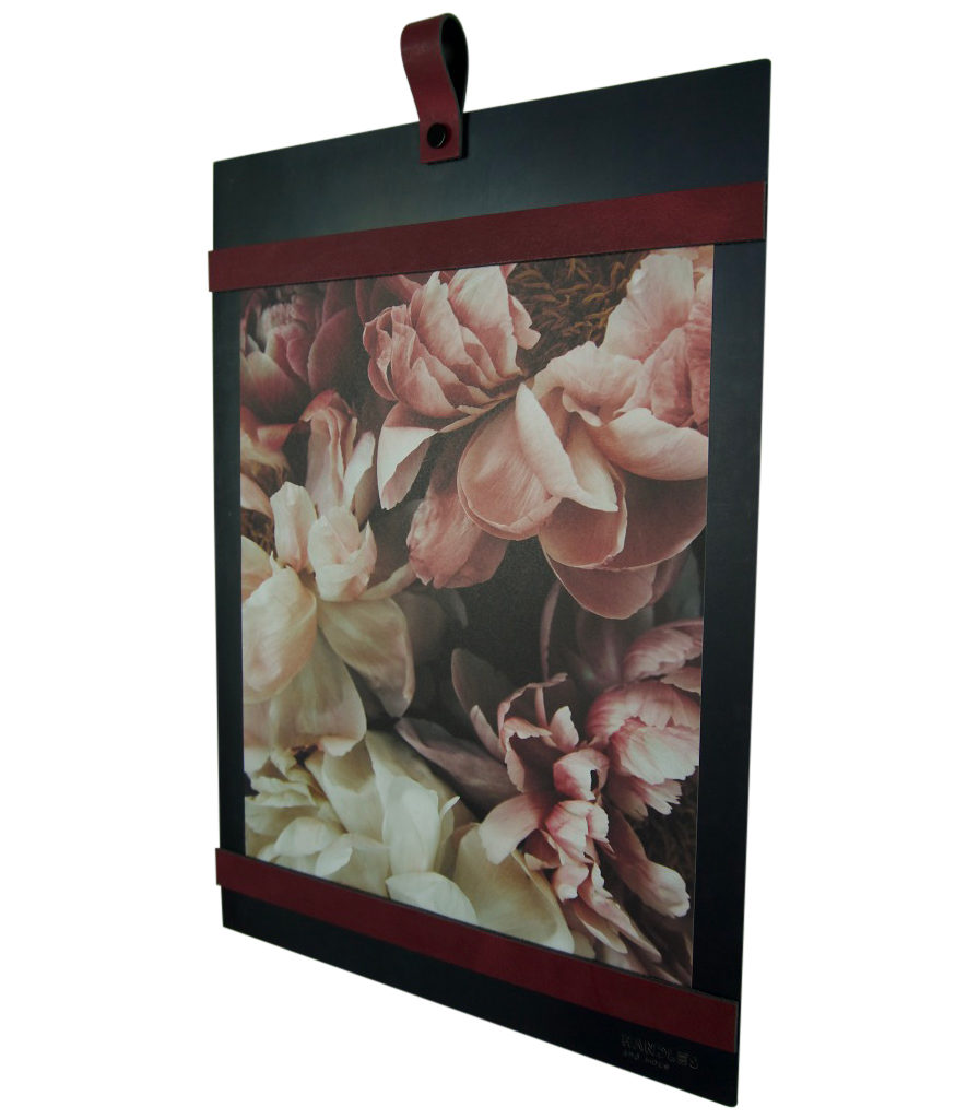 Magneetbord met magneetstrips Leer: Bordeaux (inclusief 6 leren magneetstrips)
