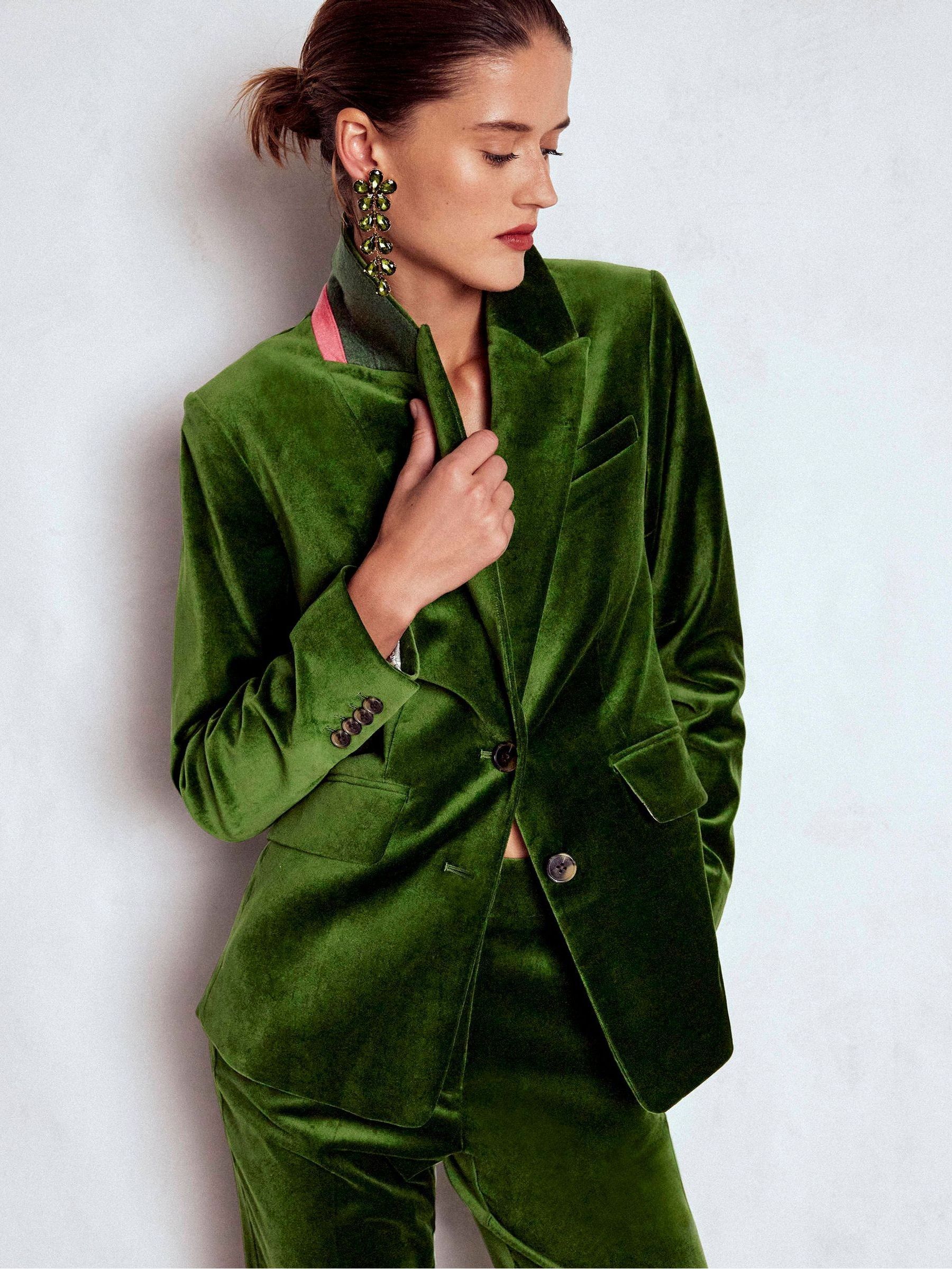 Groen - Boden Stamford fluwelen blazer