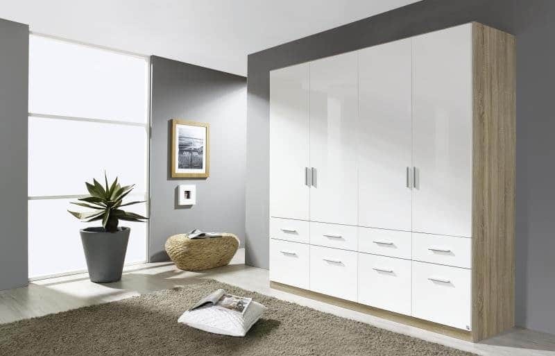 Kleiderschrank - Sonoma Eiche-weiß - 181 cm