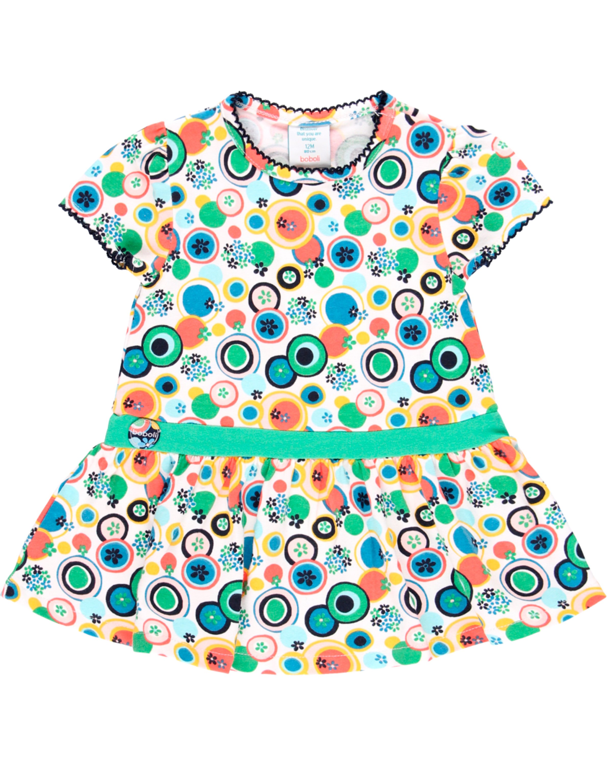 Kurzarm-Kleid KREISE mit Höschen in bunt