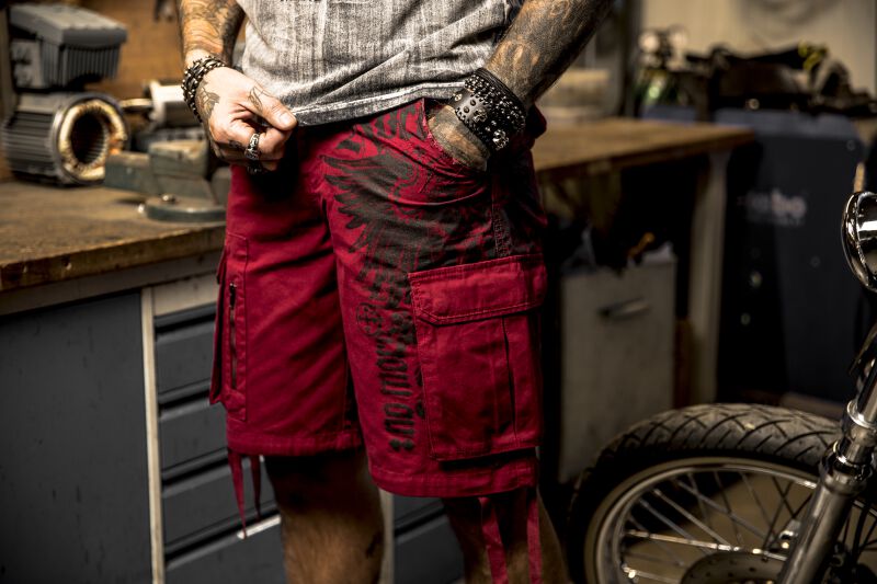 Short Rouge Foncé Imprimé | Rock Rebel by EMP Short