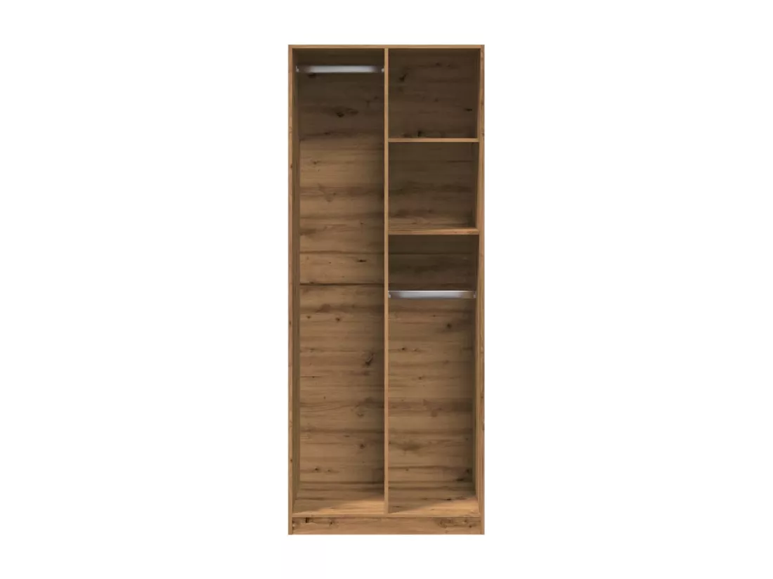 Garde-robe chêne artisanal 80x50x200 cm bois d'ingénierie