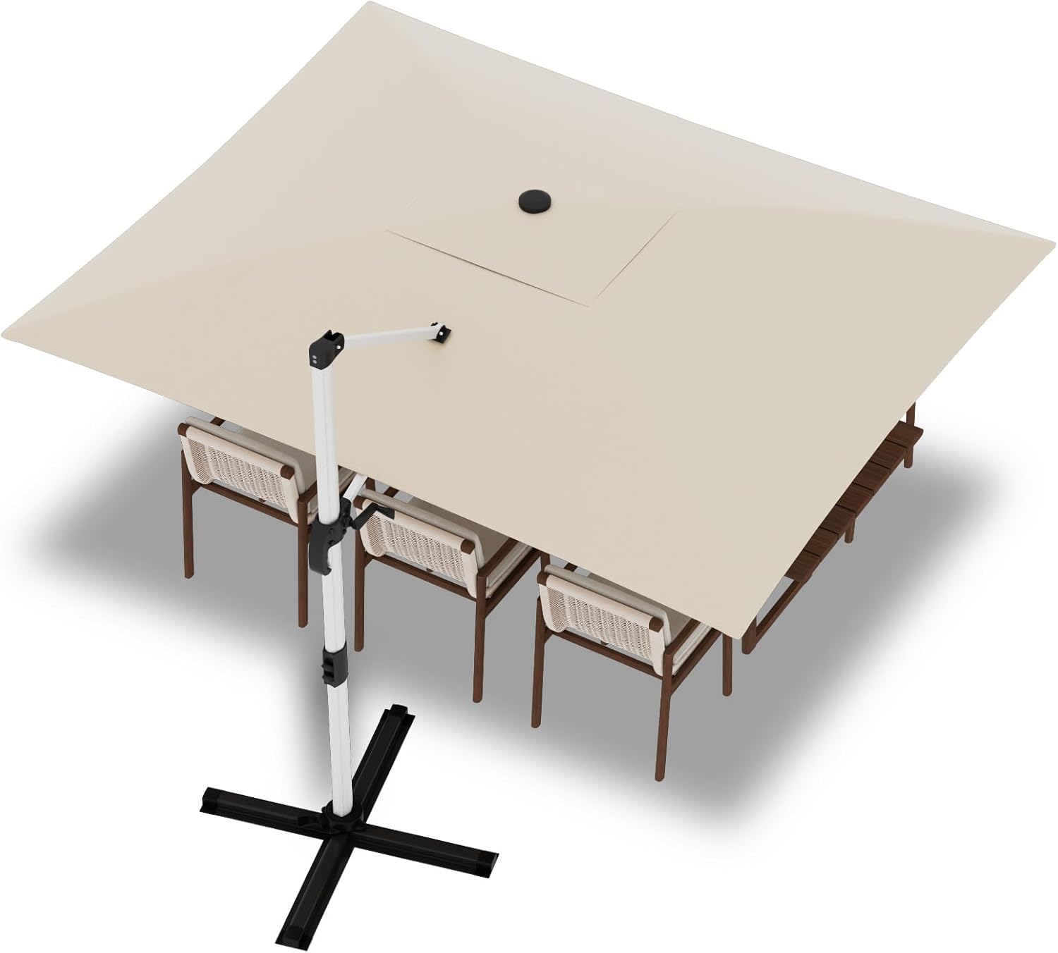 Devoko Sonnenschirm Balkon Alu Ampelschirm mit Abdeckung, Wasserabweisend Gartenschirm mit Kurbel,Sonnenschutz UV50+,360°Rotation