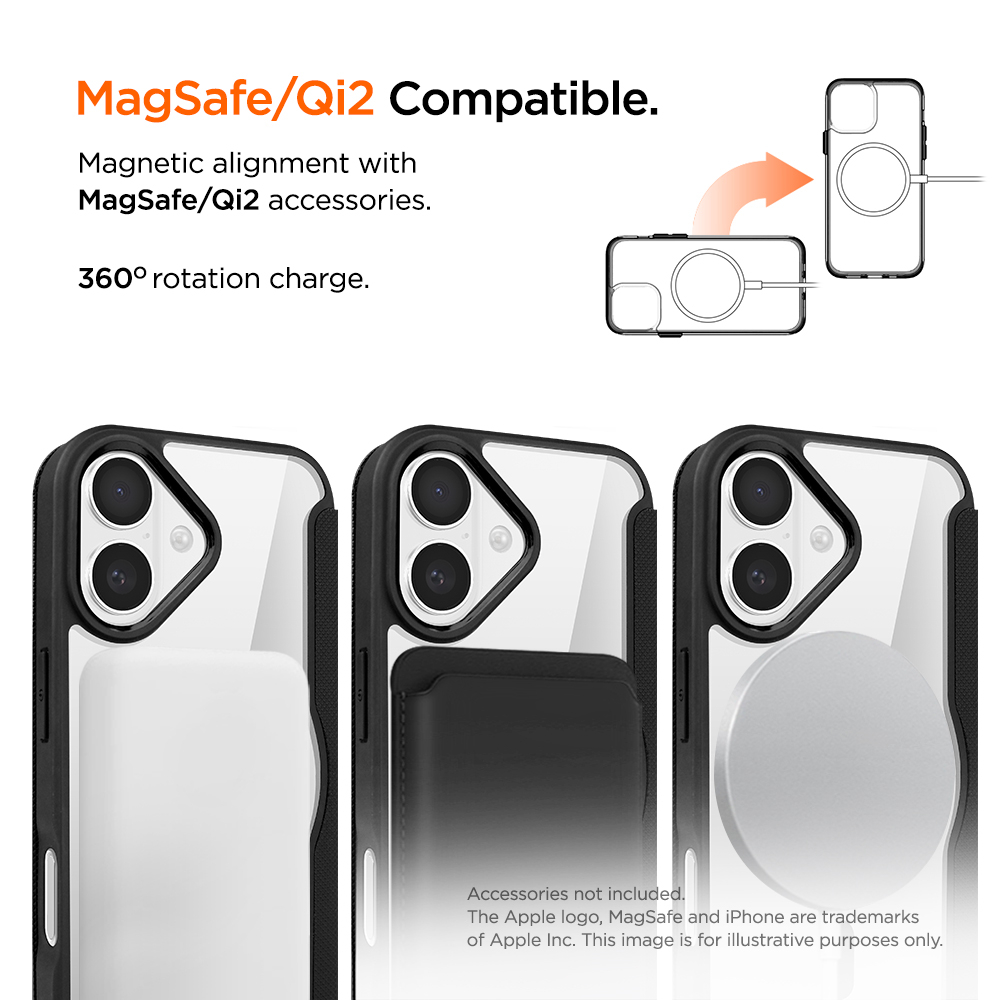 iPhone 17 MagSafe North Case Folio Hybrid Book-Style Tasche (EGCA00928) - Schwarz