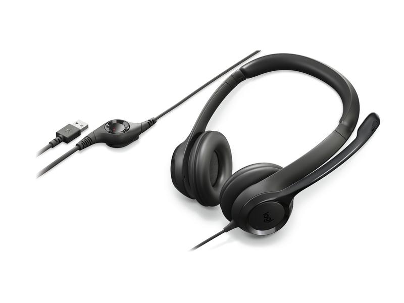 Logitech Headset H390 USB Stereo USB-A Computer-Headset mit kristallklarem Audio und praktischen Bedienelementen am Kabel