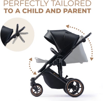 Kinderkraft PRIME 2 3-in-1 Duovogn Travelsystem inkl. Mink Pro, Venezian Black