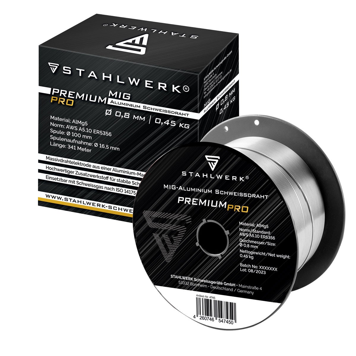STAHLWERK lasdraad MIG MAG aluminium ER5356 AlMg5 0,8 mm 0,45 kg draadrol