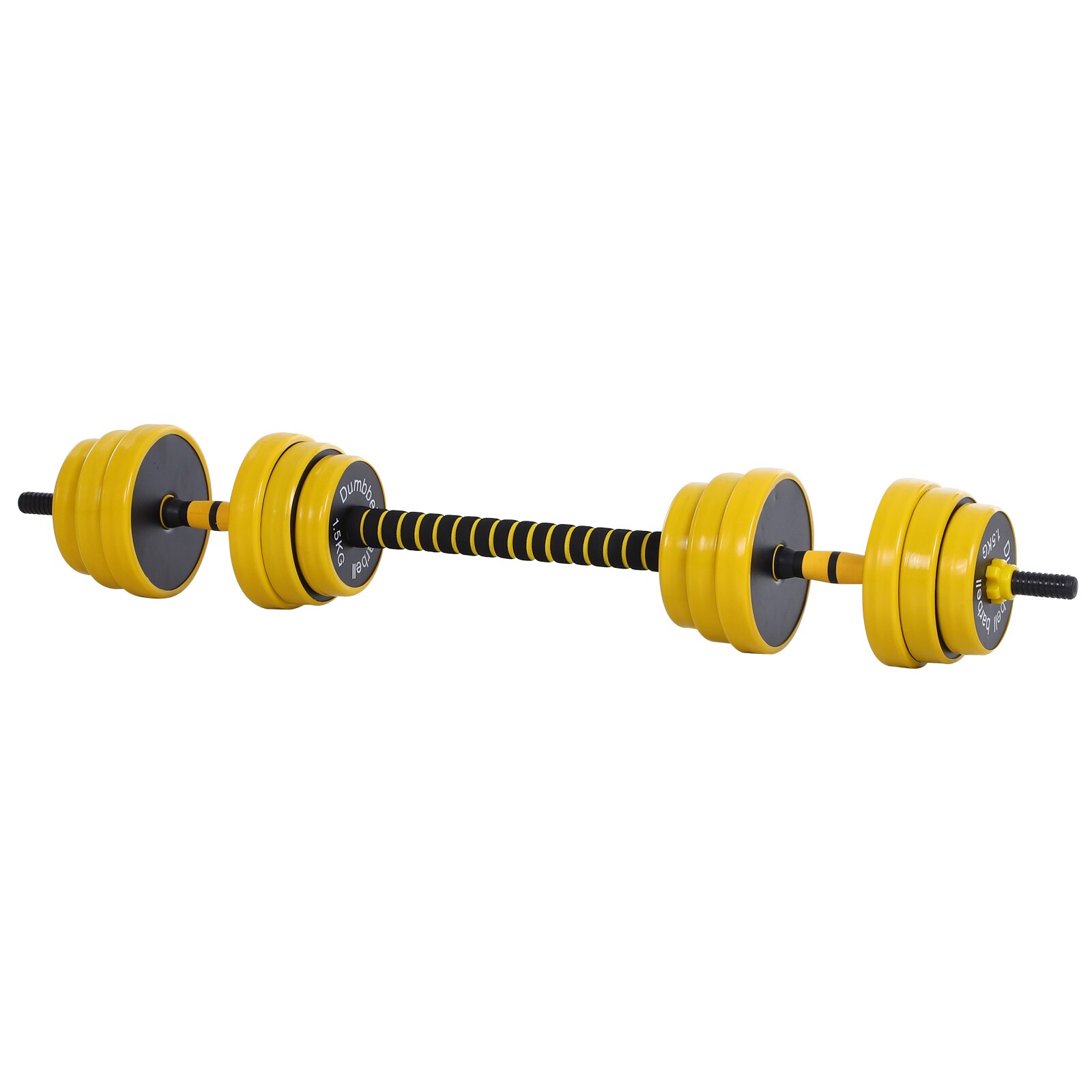 HOMCOM 2-in-1 Hantelset gelb, schwarz