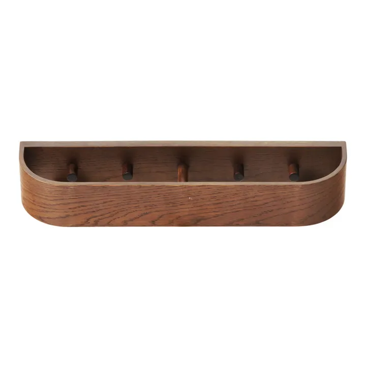 Audo Copenhagen Etagère avec patères Epoch en bois | Chêne Foncé