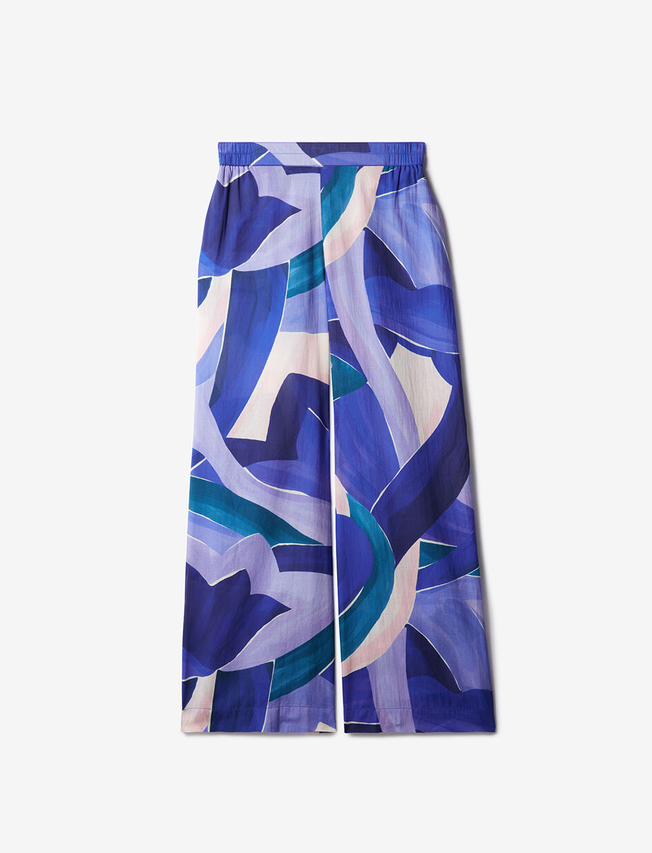 Pantalon large - abstrait piscine bleu