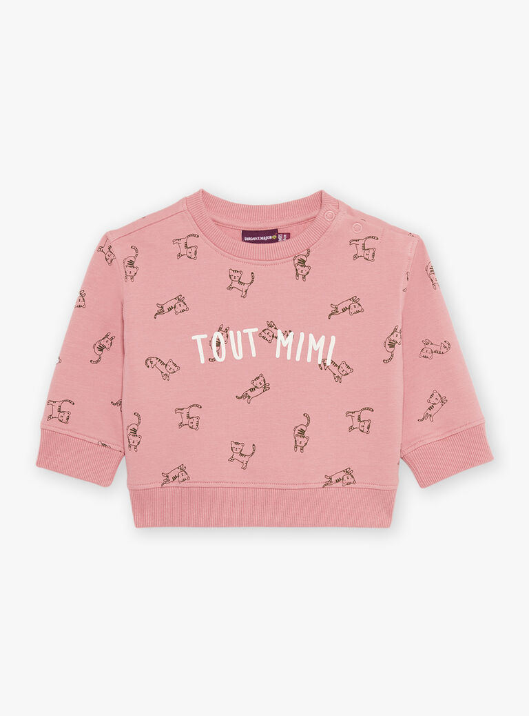 Sweat rose vintage avec animaux