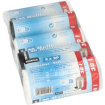 Sac poubelle HDPE, 30 litres, assorti