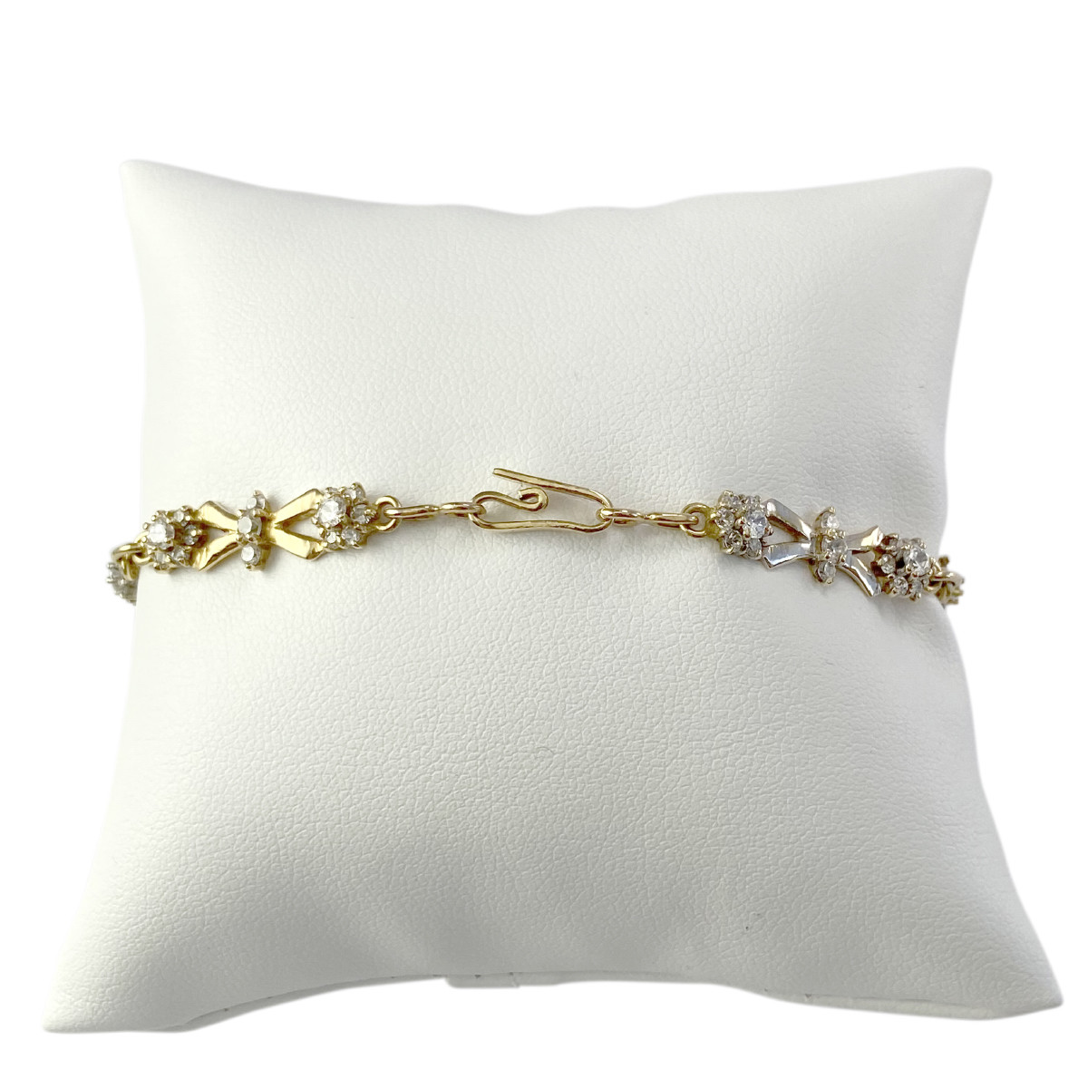 Bracelet d'occasion or 750 2 tons zirconia