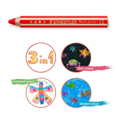 STAEDTLER® Noris® junior 140, 3 in 1 Kindermalstift, neongrün