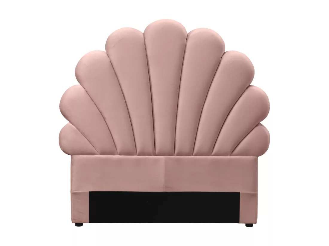 Tête de lit coquillage - 90 cm - Velours - Rose - MOANA
