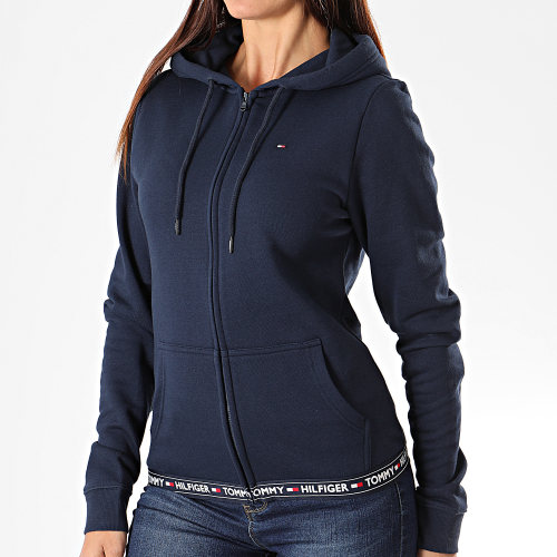 Sweat Zippé Capuche Femme 00582 Bleu Marine
