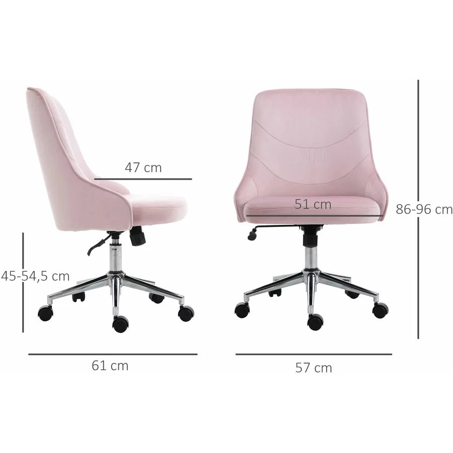 Vinsetto Bürostuhl mit Wippfunktion rosa