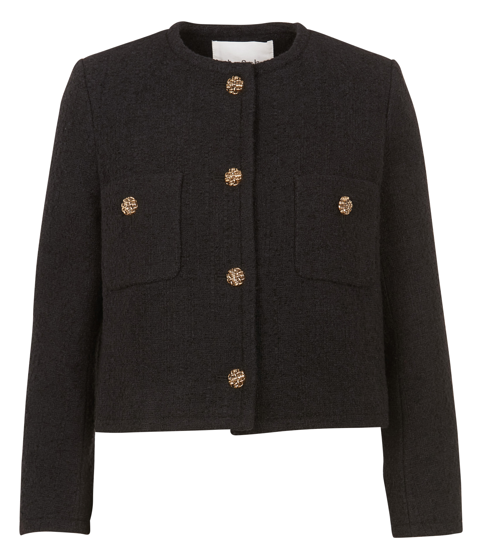 MEREDITH - Veste courte en coton mélangé| Noir