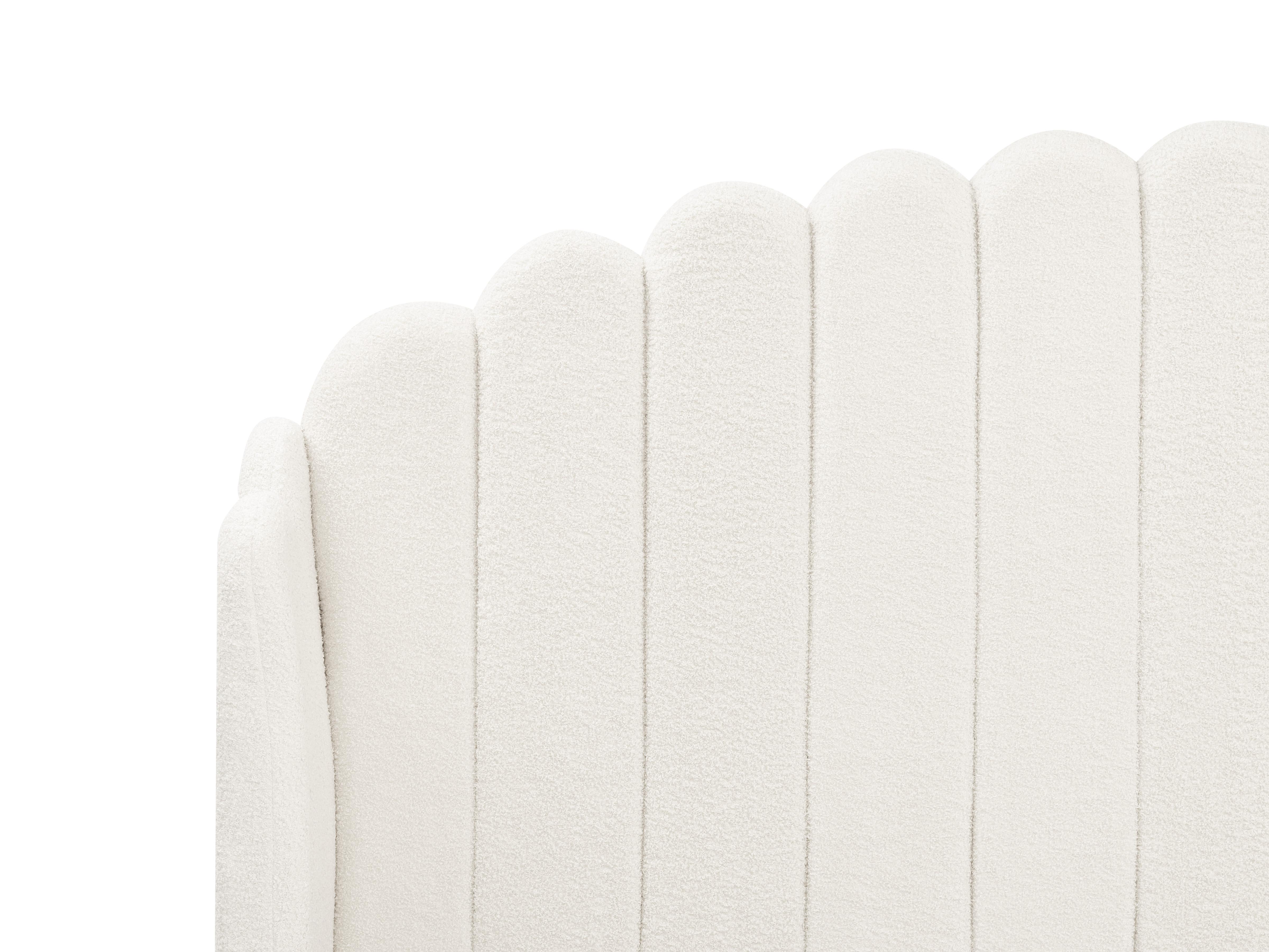 Bed Bouclé AMBILLOU 180 x 200 cm Gebroken wit