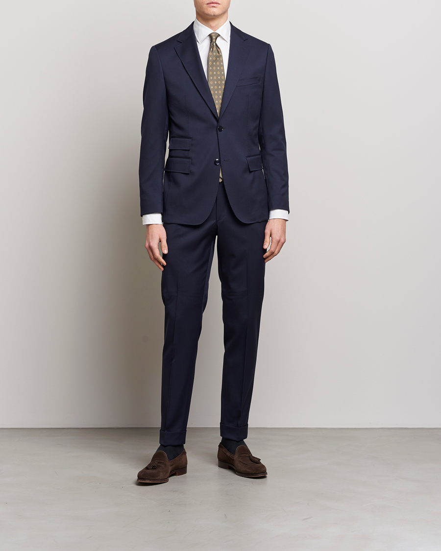 Morris Prestige Wool Suit Trousers Navy