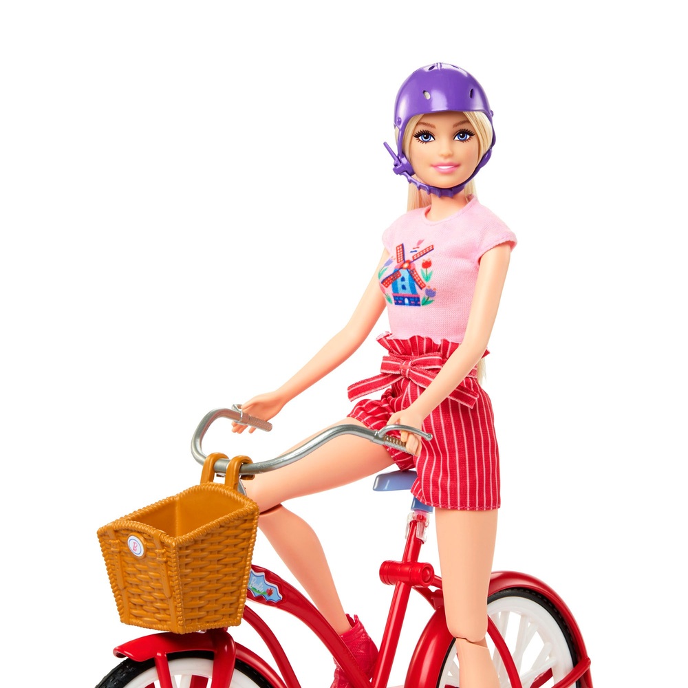 Barbie Pink Passport Holland Puppe mit Fahrrad