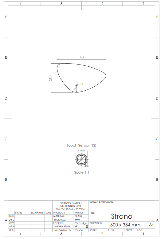 Gliss Design Strano spiegel met LED-verlichting en verwarming 60cm