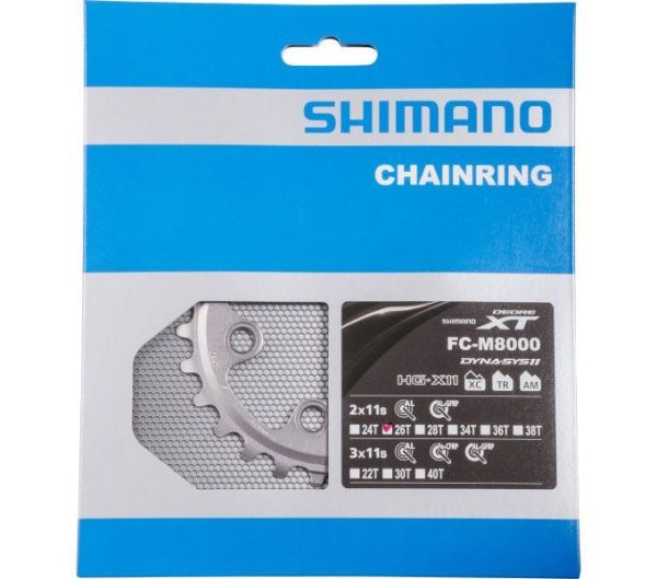 Shimano XT M8000 2x11 Speed Klinge, 26T