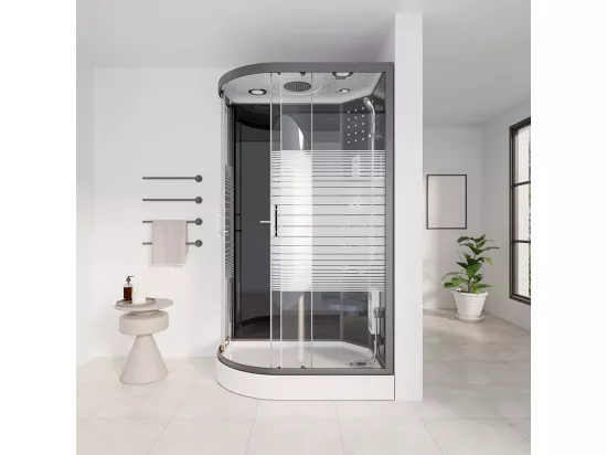 Home Deluxe Cabine de douche BLACK PEARL 120 x 80 cm Gauche