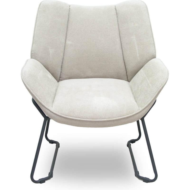 Fauteuil FORÖL - Modèle Opti526  - Revêtement en tissu beige. Structure métal noir.