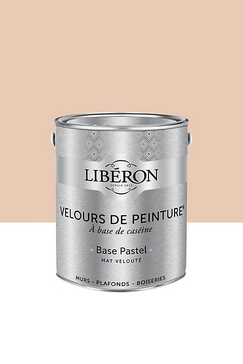 Peinture multisupport murs, plafonds et boiseries Velours de peinture rosé pomponette Libéron 2,5L