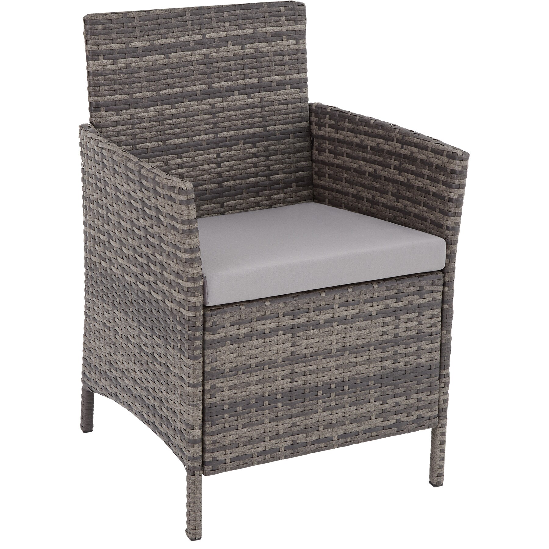 tectake® Rattan Sitzgruppe, für 4 Personen, UV-beständig, einfacher Aufbau