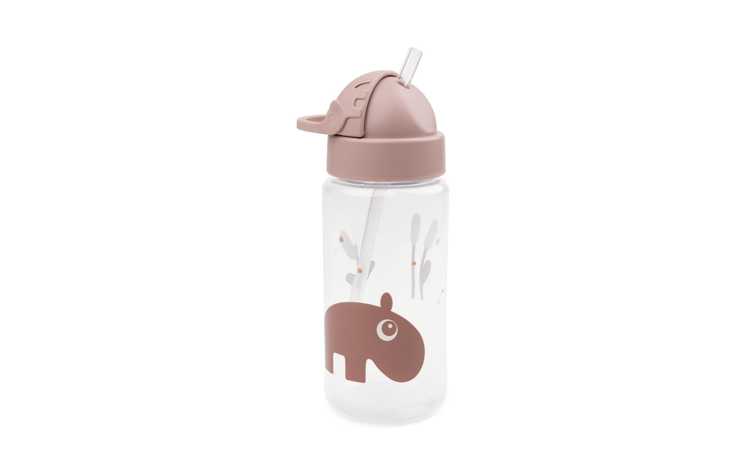 Trinkflasche Ozzo Rosa 350 mlTrinkflasche mit Strohhalm