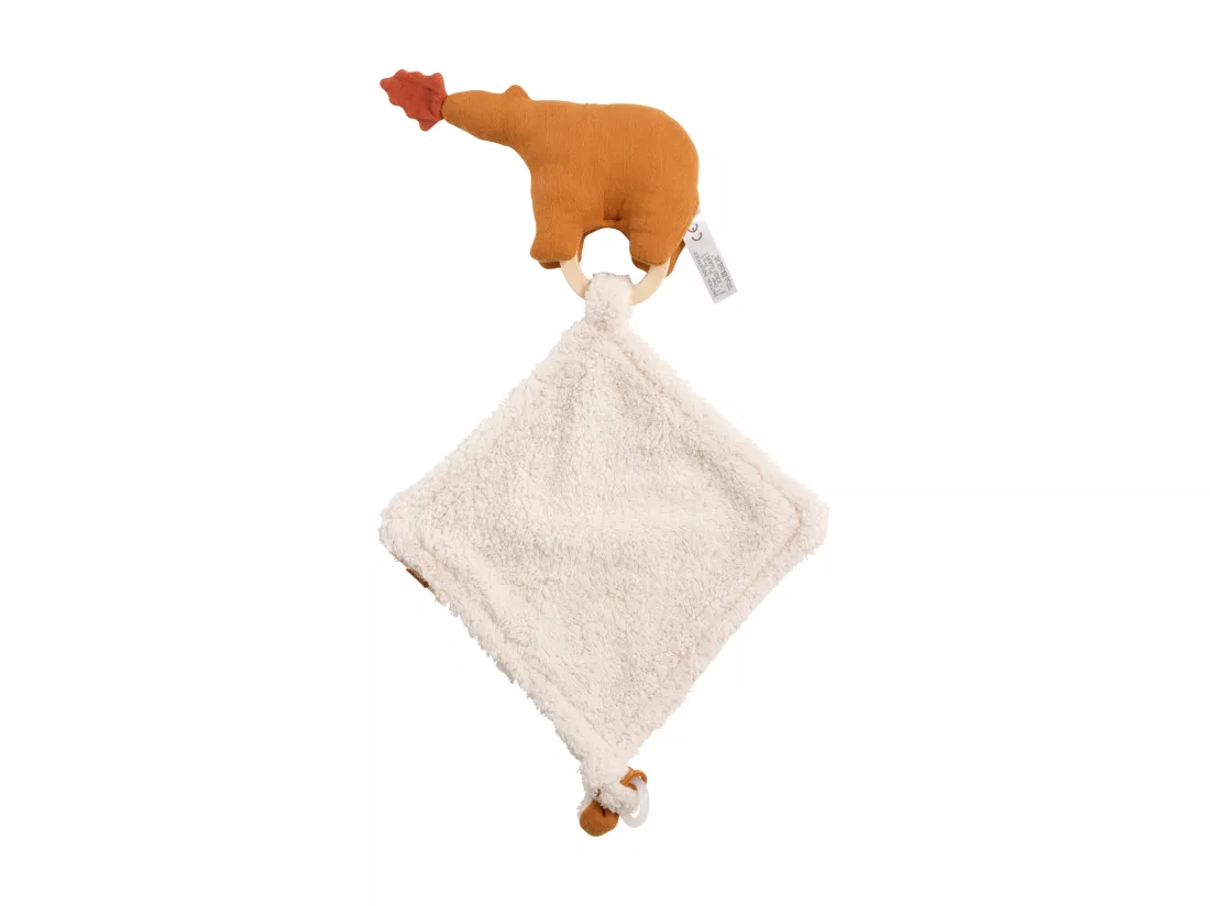 Doudou mouchoir ours en gaze de coton et bouclette