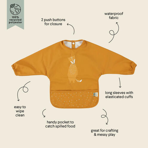 Bavoir à manches imperméables Mr. Fox - Orange - TRIXIE