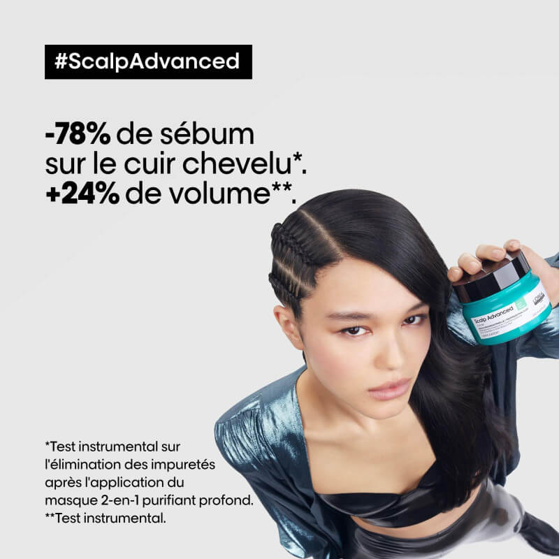Argile purifiante 2-en-1 cheveux gras Scalp Advanced L'Oréal Professionnel 250ML