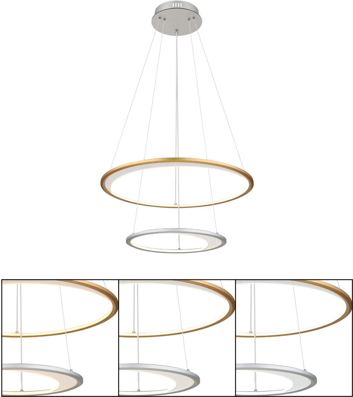 LED-Hängeleuchte - silber-gold - Ø 61,7 cm