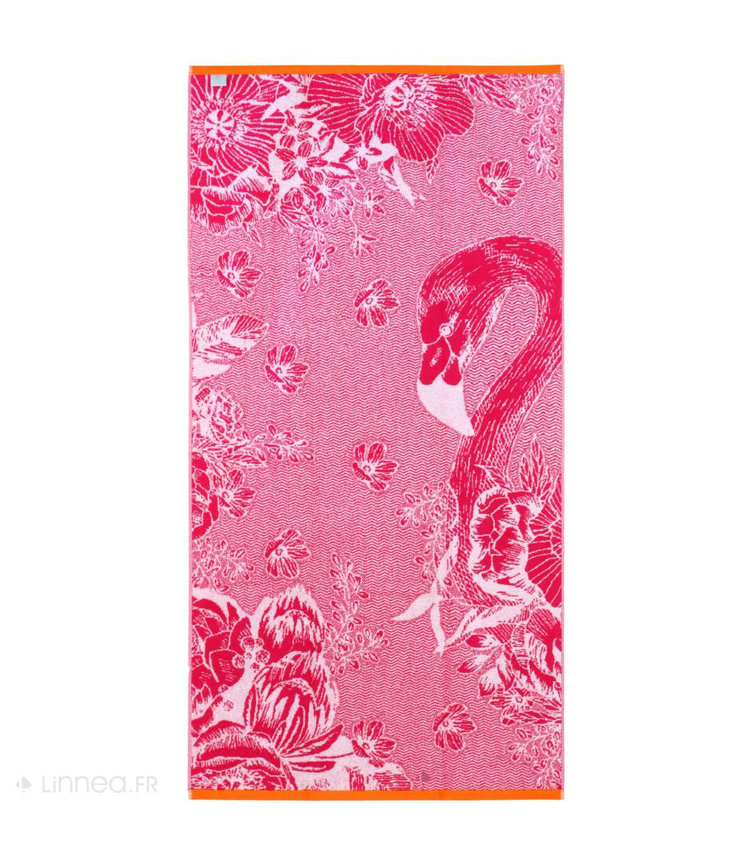 Drap de plage éponge 75x150cm FLAMINGO rose
