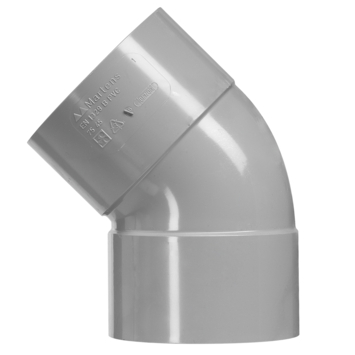 Martens bocht 45° PVC grijs 2x lijmverbinding 110x110 mm