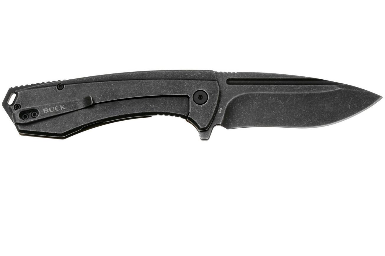 Buck Ruckus 0713GRS Blackwashed D2, Black & Green Aluminium, zakmes