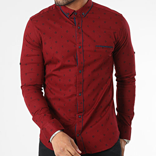 Chemise Manches Longues Bordeaux