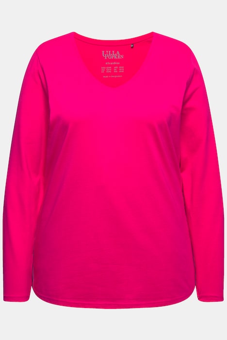 Shirt, Slim, V-Ausschnitt, Langarm