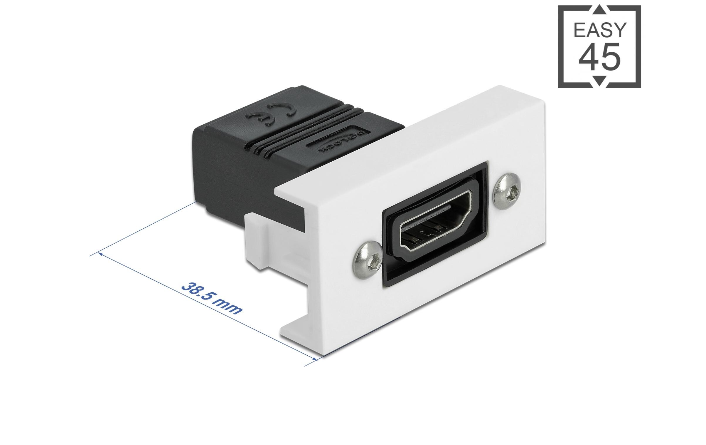 Easy 45 HDMI Modul gerade 22.5 x 45 mm HDMI - HDMIDelock Easy 45 HDMI Modul gerade 22.5 x 45 mm