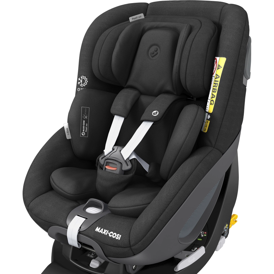 MAXI COSI Set Babyschale Coral 360 Essential Graphite plus Kindersitz Pearl 360 Authentic Black plus Basisstation FamilyFix 360