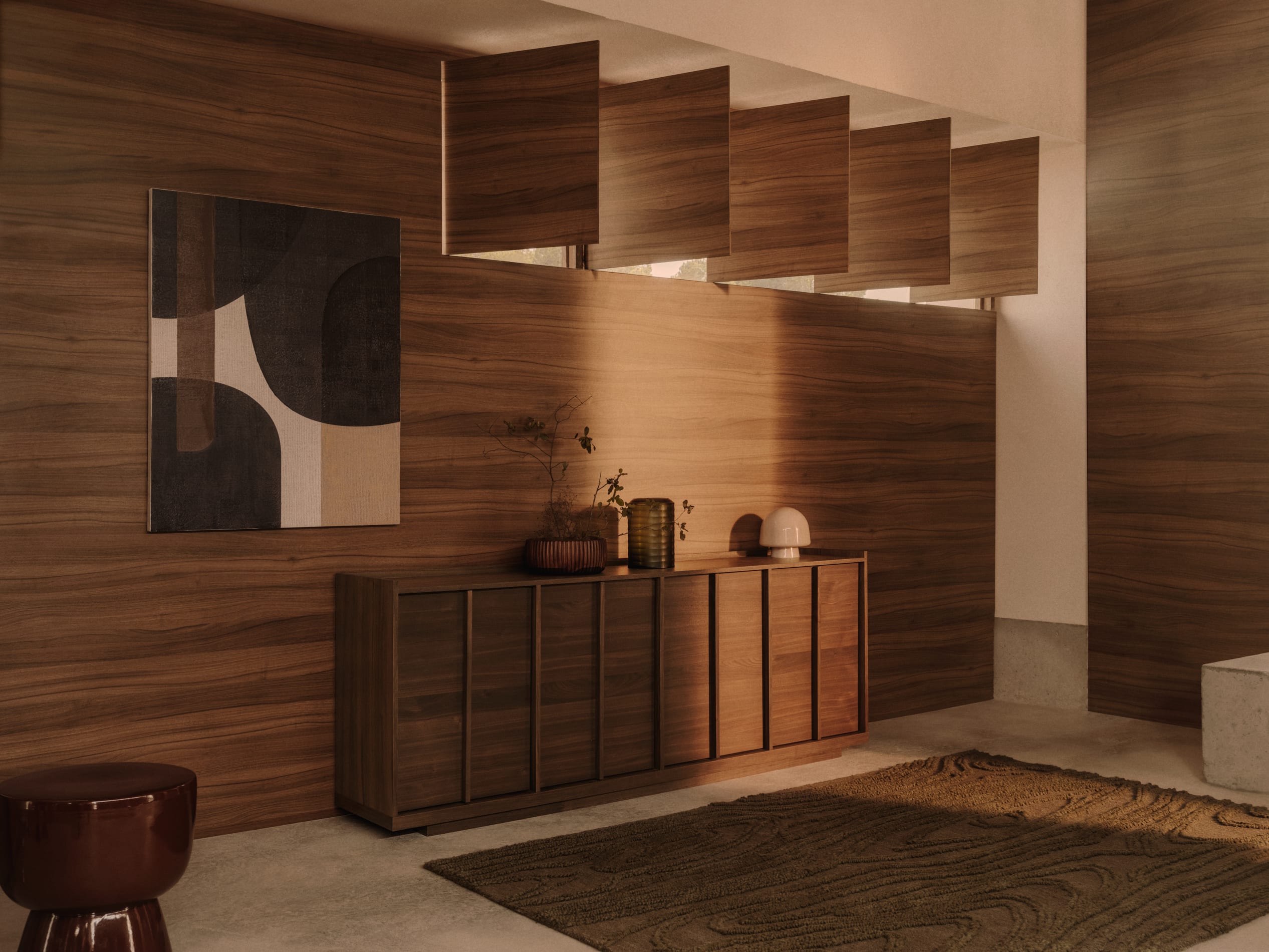 Kave Home - Onix dressoir van notenfineer in donkere afwerking 200 x