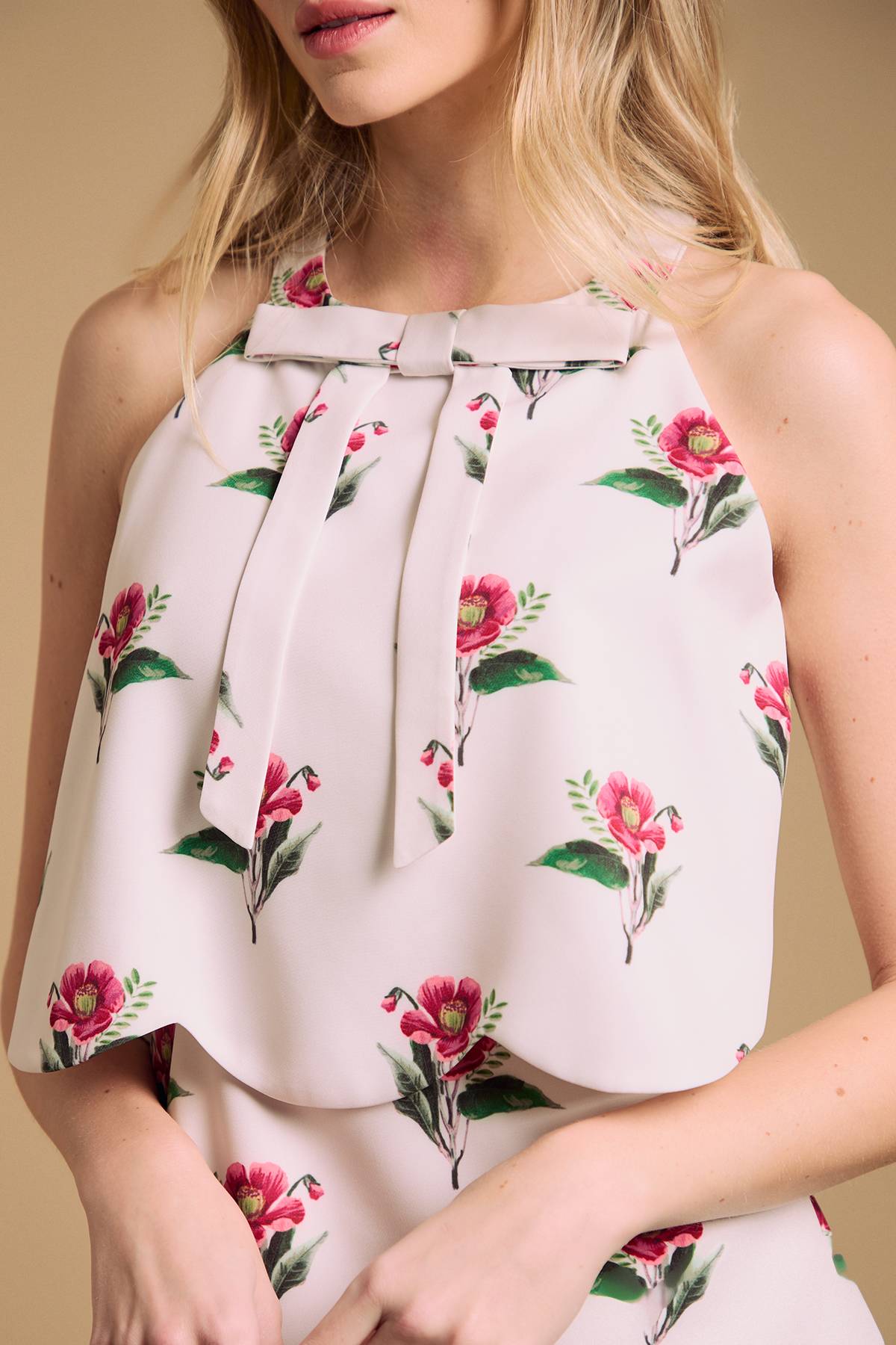 Oasis Robe Mini à Col Halter à Volants Festonnés